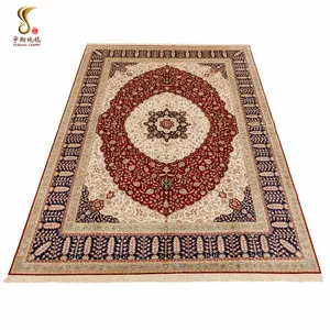 YUXIANG 9'X12' Traditional Handicraft Silk Carpet Handwoven Silk Area Carpet Pure Silk Persian Carpet