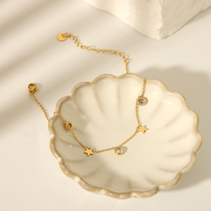 आईएनएस डिजाइन धातु सामग्री हॉट सेलिंग स्टार चार्म्स सफेद क्यूबिक जिक्रोन सीजेड दैनिक पहनने के लिए सुंदर महिला पायल - Product Image 2