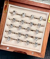 Bijoux en pierre de guérison en cristal naturel, haute qualité, pas cher, plaqué argent 925, anneaux en quartz clair Hello Kitty en forme de cœur