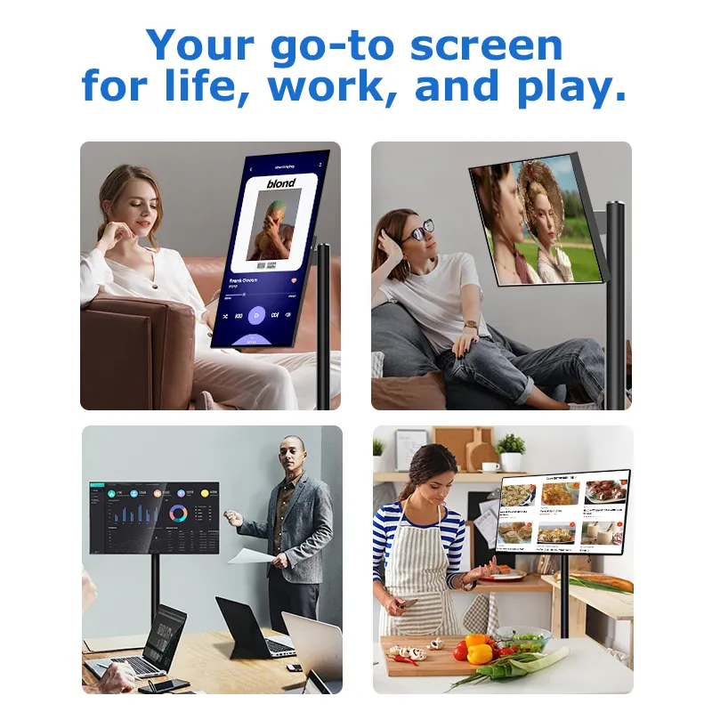 Fabrika 21.5 inç standı ekran Ips ekran Os 10 akıllı dokunmatik ekran akıllı televizyon Usb Wifi byme tv standbyme