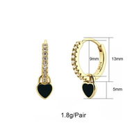 Ensemble de boucles d'oreilles pendantes plaquées or avec zircon et motifs alimentaires tendance pour bijoux de mode unisexe en gros