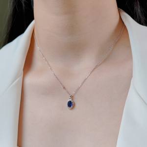 Prachtige Smaragd Verfraaide 925 Ketting Elegantie Luxe Zirkoon Ketting Fijne Sieraden Ovale Saffier Set Voor Geliefden Moeders - Product Image 1