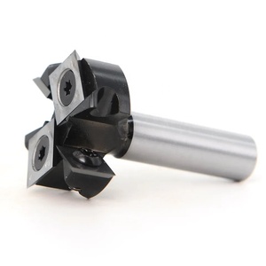 Rabot à bois à 2 cannelures 38.1mm 45mm Diamètre de coupe 6 <span class=keywords><strong>8</strong></span> 12 mm Queue Spoilboard Surfaçage Router Bit Insert Carbide Slab - Product Image 2