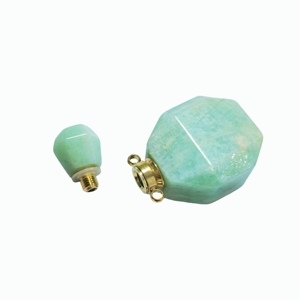 Frasco hueco de amazonita pulida con infusión de Reiki para aceites esenciales, amuleto para guardar, regalo espiritual, adorno. - Product Image 1