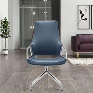 Chaise de <span class=keywords><strong>bureau</strong></span> de direction ergonomique en cuir confortable de style moderne blanc de luxe avec base en acier pivotante inclinable - Product Image 2