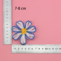 7cm fait à la main Crochet fleur Mohair Crochet tournesol marguerite laine fleur coudre sur vêtements sac et accessoires de vêtement