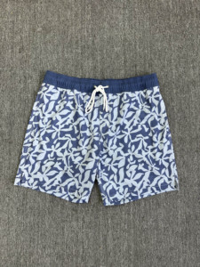 Short de bain pour homme à imprimé crevettes bleues, séchage rapide, taille élastique, décontracté, avec poches, short de plage - Product Image 3