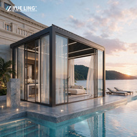 Pergola en aluminium à toit à lamelles imperméable, fabriquée sur mesure pour les constructeurs et les entrepreneurs en bâtiment, pergola de patio pour la cour