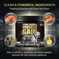 Complément alimentaire pour chiens et animaux de compagnie : soutien musculaire, gommes à mâcher molles, BCAA, L-Glutamine, huile de saumon, riche en protéines, sans produits chimiques