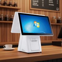 Comptoir de caisse double pour restaurant avec écran tactile capacitif et imprimante thermique pour des opérations efficaces