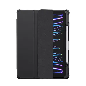 USAMS BH840 Tablet Accessories Book PC+Silicone Smart Cover Case with pen holder magnetic charging