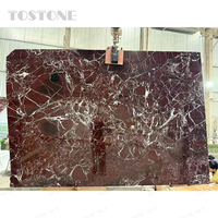 Dalle de marbre naturel Tostone Exclusive Vein Match Rouge Rosso Lavento pour murs décoratifs de maisons et appartements, panneaux de décoration à lames assorties