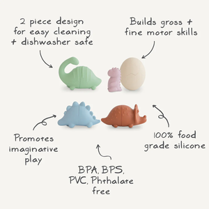 5 paquetes de silicona <span class=keywords><strong>Dino</strong></span> Bath Play Set para bebés pequeños, Pop Apart Mold Free Bath Kids Gift Toy - Product Image 6