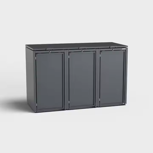 Contenedor Triple para Basura de Jardín, Armario Metálico para Espacios Exteriores, Estructura Resistente a la Intemperie, Clásico y Desmontable - Product Image 3