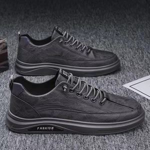 Chaussures de course pour hommes, nouvelle collection automne, imperméables, tendance, polyvalentes, en cuir noir, mode, décontractées, sportives - Product Image 3