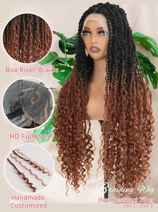 Parrucca di pizzo integrale sintetica intrecciata resistente al calore per capelli KEMY - Product Image 2