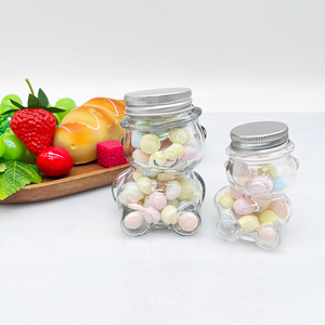 Botellas de Vidrio Vacías Pequeñas con Forma de Oso Personalizadas al por Mayor de 50 ml, 80 ml, 150 ml, 300 ml con Tapa de Rosca Resistente <span class=keywords><strong>y</strong></span> Duradera para Mini Bar de Jugos al por Menor - Product Image 3
