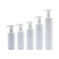 Botol pompa busa plastik bulat kosong 100ml 200ml pompa busa Mousse Pembersih wajah hewan peliharaan putih transparan