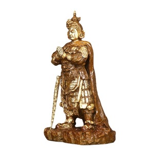 Figura de Cobre del Bodhisattva Weituo, Estatua Dorada Fundida a Mano, para Adoración en Interiores, Artesanía - Product Image 4