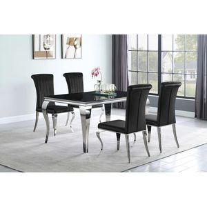 Pzcn Nhà Thép Không Gỉ Chân Nhung Vải Tufted Đồ Nội Thất 4 6 8 Miếng Phòng Ăn Ghế Và Bàn Ăn - Product Image 4