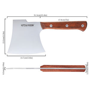 Hacha de carnicero de alta resistencia, cuchillo para cortar huesos y picar con mango de madera, cuchillo de cocina - Product Image 2