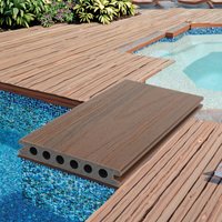 Planche de terrasse composite WPC durable et imperméable XF-G002, finition brossée, revêtement de sol extérieur en bois-plastique pour patio et jardin, 140x25 mm