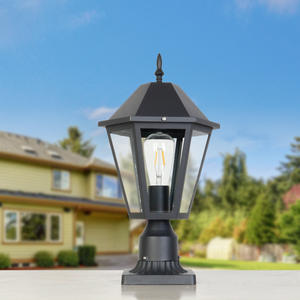 Tête de colonne d'art en fer rétro européen <span class=keywords><strong>lampadaire</strong></span> LED <span class=keywords><strong>extérieur</strong></span> jardin applique murale en acier inoxydable étanche avec corps en PC - Product Image 3