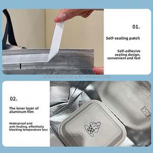 Sac isotherme non tissé personnalisé pour boissons, sac de livraison thermique en aluminium pour emballage alimentaire à emporter, vente en gros - Product Image 5