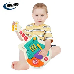 Plastic Shantou Hot sell kids new musical instrument toy guitar electric guitar toys with light music