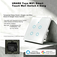 Interruttore a Muro Touch WiFi Tuya con Filo Singolo, Cornice in Ferro, Supporto Telecomando, Timer, Condivisione con Alexa, Yandex, Alice, Smart Home