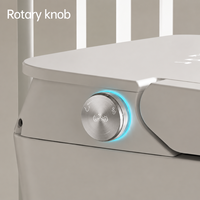 WC intelligent monobloc en céramique avec bidet intégré, chasse d'eau à jet siphonique, chasse automatique, siège chauffant et télécommande, à poser au sol