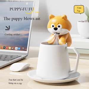 Mini ventilateur rechargeable à 3 vitesses, mignon, en forme de chien <span class=keywords><strong>Shiba</strong></span> Inu, ventilateur électrique à suspendre, jouets pour adultes et enfants, fonctionne avec des piles AJB - Product Image 1