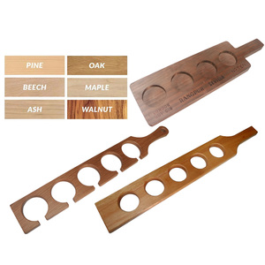 Plateau de dégustation de bières carré et rond en bois d'érable, de noyer et d'acajou avec finition naturelle pour l'<span class=keywords><strong>Italie</strong></span>, Big Whale, Jenlain, Nikka - Product Image 1