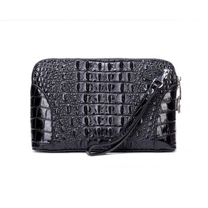Pochettes haut de gamme hommes luxe hommes <span class=keywords><strong>noir</strong></span> en relief Crocodile en cuir véritable fermeture éclair mince Long portefeuille anti-vol embrayages <span class=keywords><strong>sac</strong></span> - Product Image 2