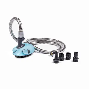 Perro ducha de mano pulverizador baño masajeador perro/gato ducha con manguera de acero inoxidable y 4 de adaptadores para de interior al aire libre de la U