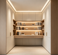 Armoire en U de luxe écologique en bois massif sans formaldéhyde pour dressing d'appartement, bureau informatique et dressing sur mesure