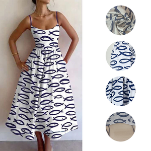 Vestido de Tirantes Personalizable con Estampado OEM, Vestido Casual Elegante y Ajustado para Mujer, <span class=keywords><strong>Ropa</strong></span> de Verano para Mujer - Product Image 4