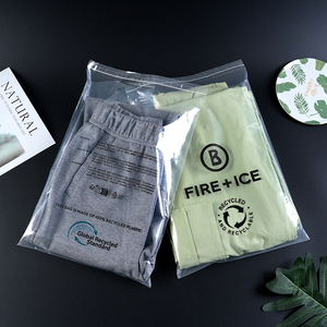 EN15343 Sac d'emballage transparent personnalisé GRS Sac auto-adhésif lié en plastique océanique recyclé post-consommation pour vêtement - Product Image 3