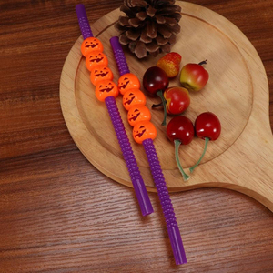 Pailles à thème Halloween, pailles en plastique créatives, visage de squelette, citrouille, fournitures ou cadeaux de fête, décoration de table, style thé et cocktails - Product Image 4