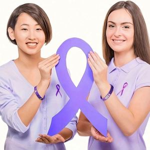 Pulseras de Silicona con Cinta Morada, Pulseras de Conciencia sobre la Salud, Esperanza, Fuerza, Fe y Coraje - Product Image 6