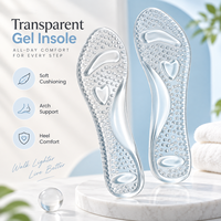 Semelles en gel réutilisables 3/4 longueur pour femmes, coussinets transparents auto-adhésifs en silicone pour le soulagement de la douleur au devant du pied
