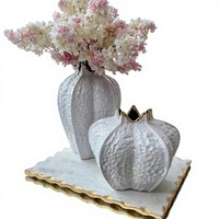 Vase en porcelaine de luxe plaqué or de style européen, panier à fleurs, décoration de mariage et de jardin, artisanat, accessoires pour la maison CHIYI