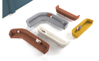 Ensemble Canapé Acoustique à Dossier Haut pour Bureau, Salon d'Accueil, Sièges de Réunion en Tissu Privatif, Design Moderne pour Espace Ouvert