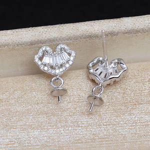 Kit de fabrication de bijoux pour femmes, argent S925, bague ouverte, boucles d'oreilles épaisses en perles, bague de vie, support vide, diamant taillé, tendance, incrustation 1307 - Product Image 4