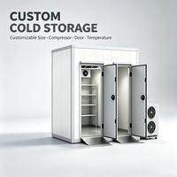 Freezer Walk-in -15 hingga -5C 100mm dengan Panel PU Terisolasi dan Pintu Anti-beku untuk Penyimpanan Pengolahan Ikan
