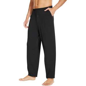 Pantalon de pyjama en maille douce pour homme, léger, avec poches et braguette ouverte, pour le sommeil et la détente, taille S à XXL - Product Image 4