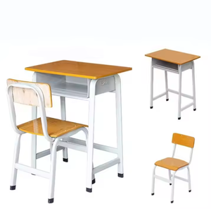 Ensemble de bureau et chaise pour étudiants en bois orange, moderne, économique et durable, idéal pour les salles de classe et les centres de tutorat - Product Image 6