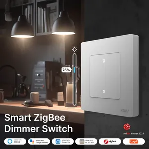 スマートホーム製品tuyazigbeeスマート調光器スイッチ123ギャングプッシュボタンウォールライトスイッチLED 220V EU UKダークグレー - Product Image 3