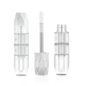 Custom Design Easy To Carry 2g Capacity Crystal Diamond Shape AS PETG Mini Lip Gloss Tube