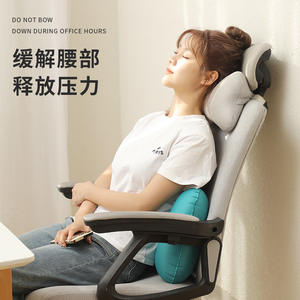 Almohada inflable de viaje, cojín de soporte lumbar oblongo de 0,5 cm de grosor, respaldo plegable portátil para uso en exteriores - Product Image 3